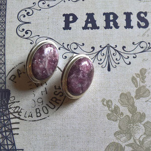 Stunning Lepidolite and Sterling Silver Earrings